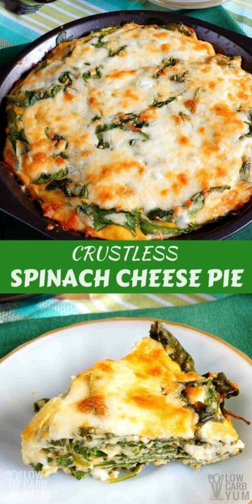 Crustless spinach cheese pie recipe