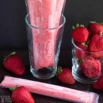 strawberry keto sugar free popsicles