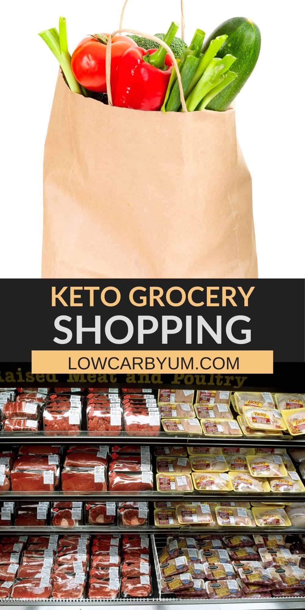 keto grocery shopping pinterest image