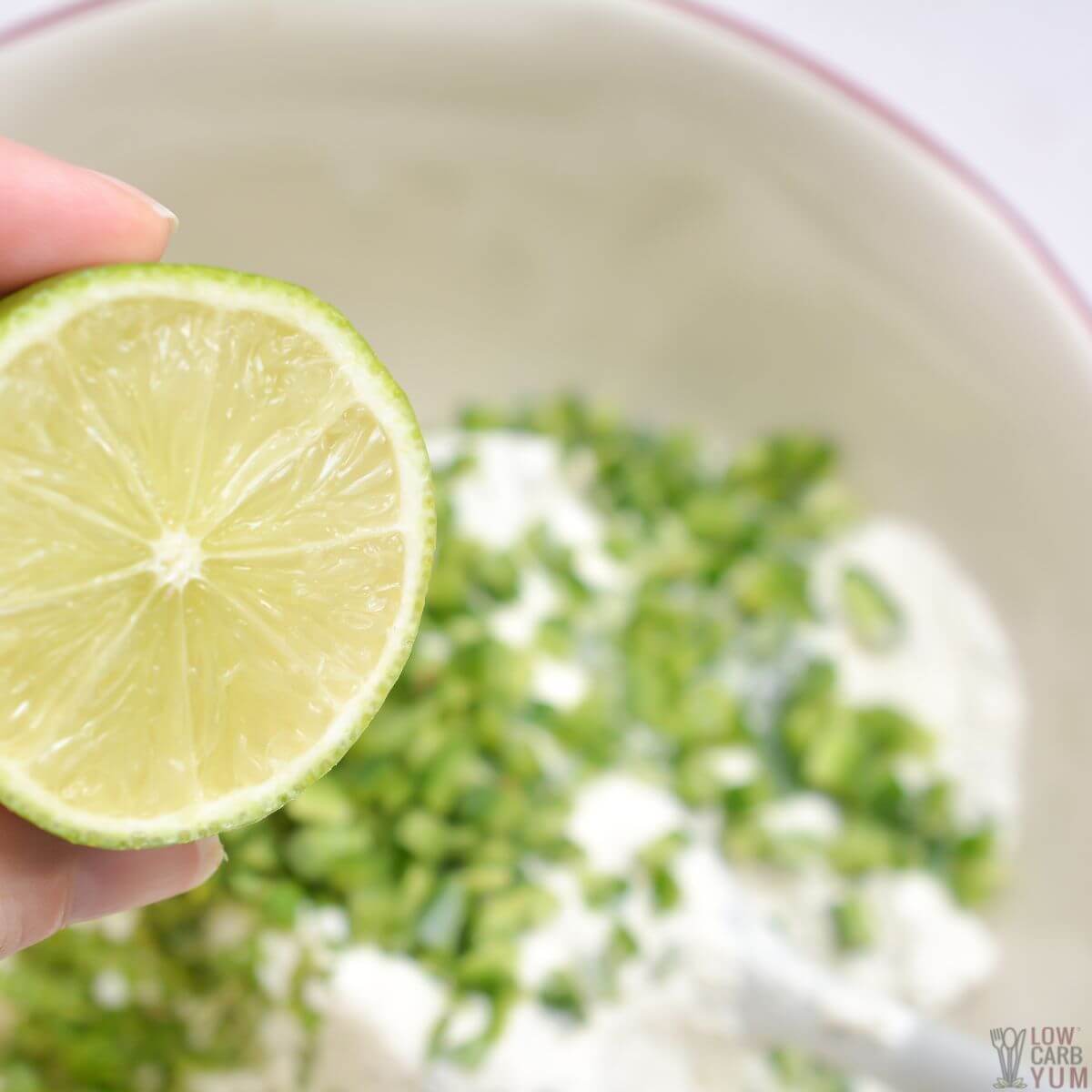 combining the ingredients in mixing bowl.